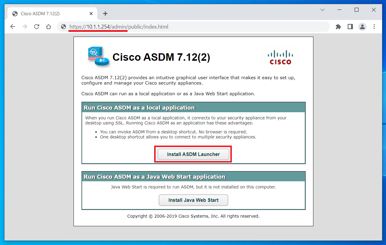 Cisco ASDM "This app can