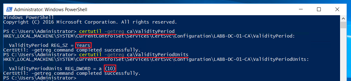 Increase Certificate Validity Period in Windows Server Certificate Services
