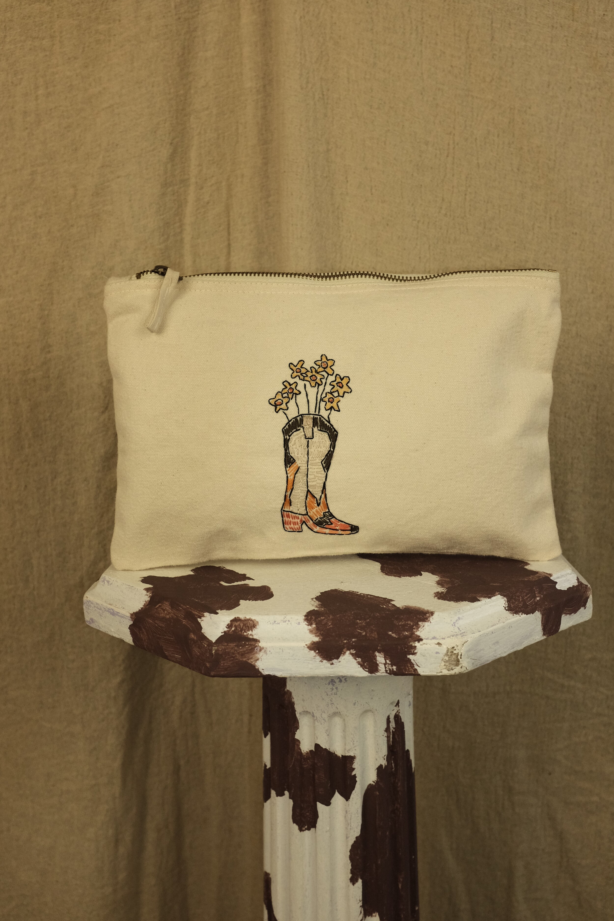 Flower Boot Zip Pouch.