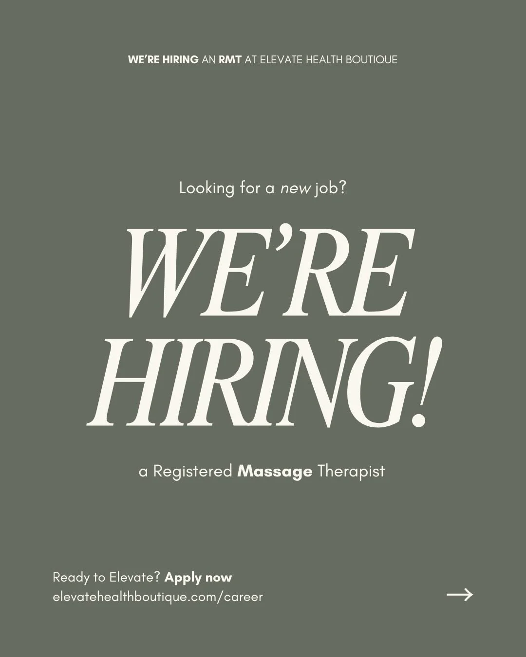 WE&rsquo;RE HIRING! 👏🏻 At Elevate Health Boutique, we&rsquo;re building more than a clinic space. We&rsquo;re creating a supportive environment for practitioners who want connection, collaboration, creativity, and a career they genuinely enjoy show