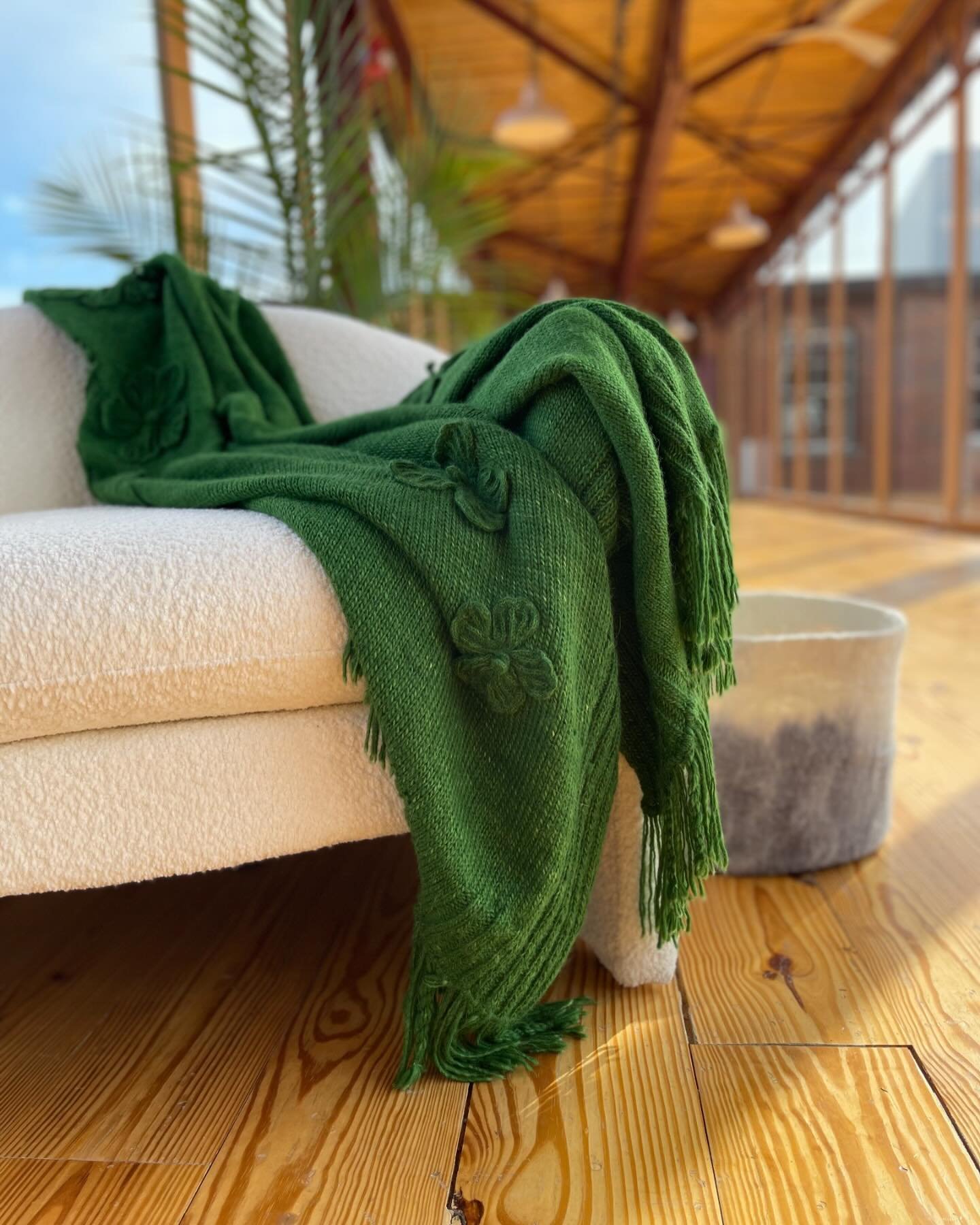 There&rsquo;s something special about our Botanica throw. It&rsquo;s hand- crocheted and oh so soft! 
&mdash;&mdash;&mdash;
📍: Shoppe Object High Point, Market Square, Booth 1910
.
.
#artisinal #doveanddonkey 
#homeessentials&nbsp;#hometextiles #alp