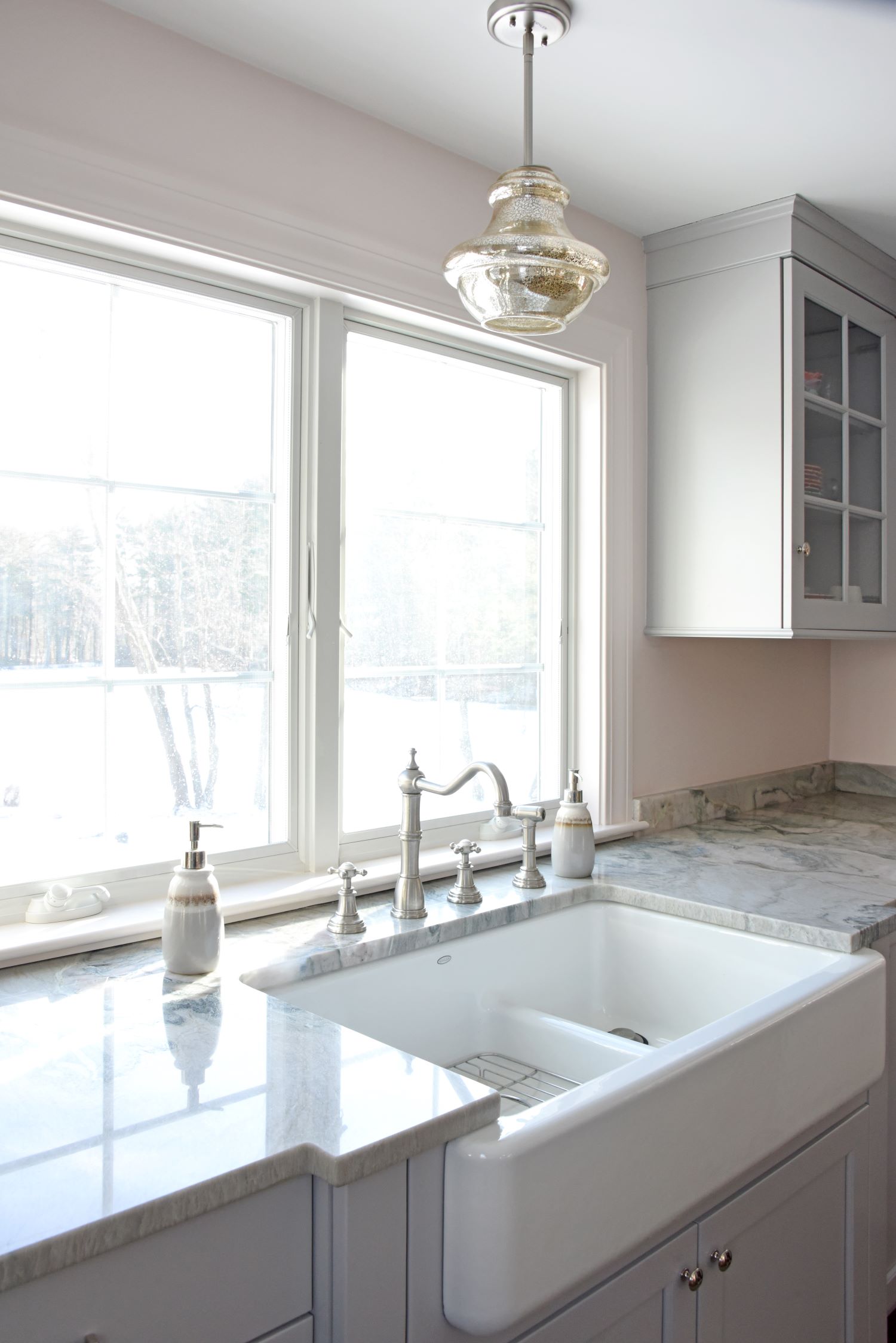 kitchen renovation with farmhouse sink