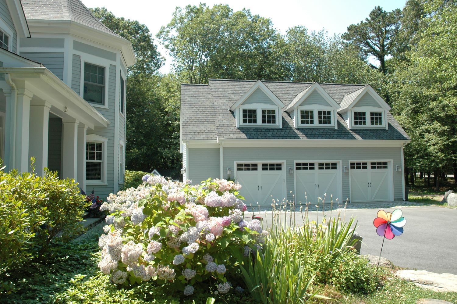 renovation with three car garage