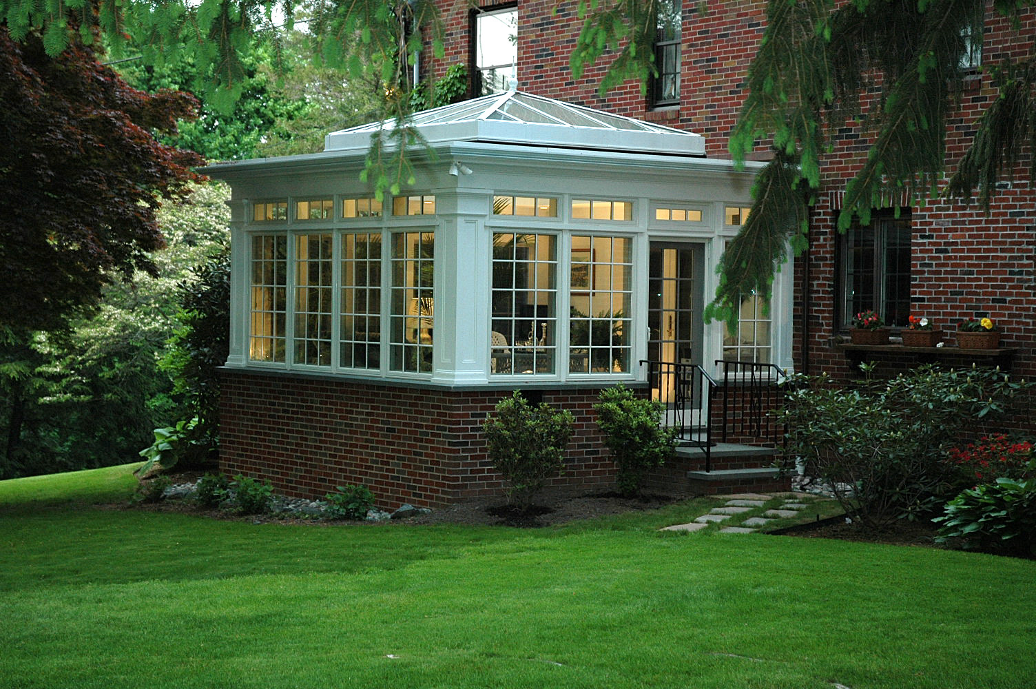 conservatory with glass roof