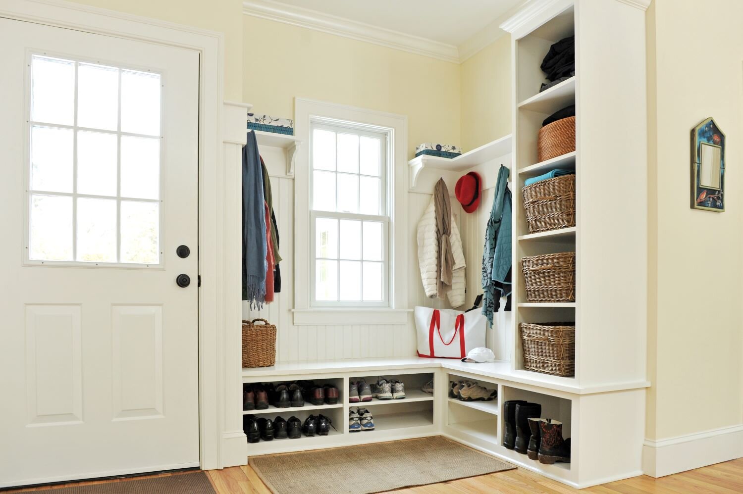 mudroom with custom storage