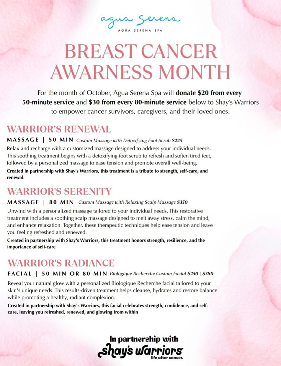 Auga Serena Month for Shay's Warriors