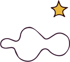 Illustration of a white puffy cloud and a yellow star above it.
