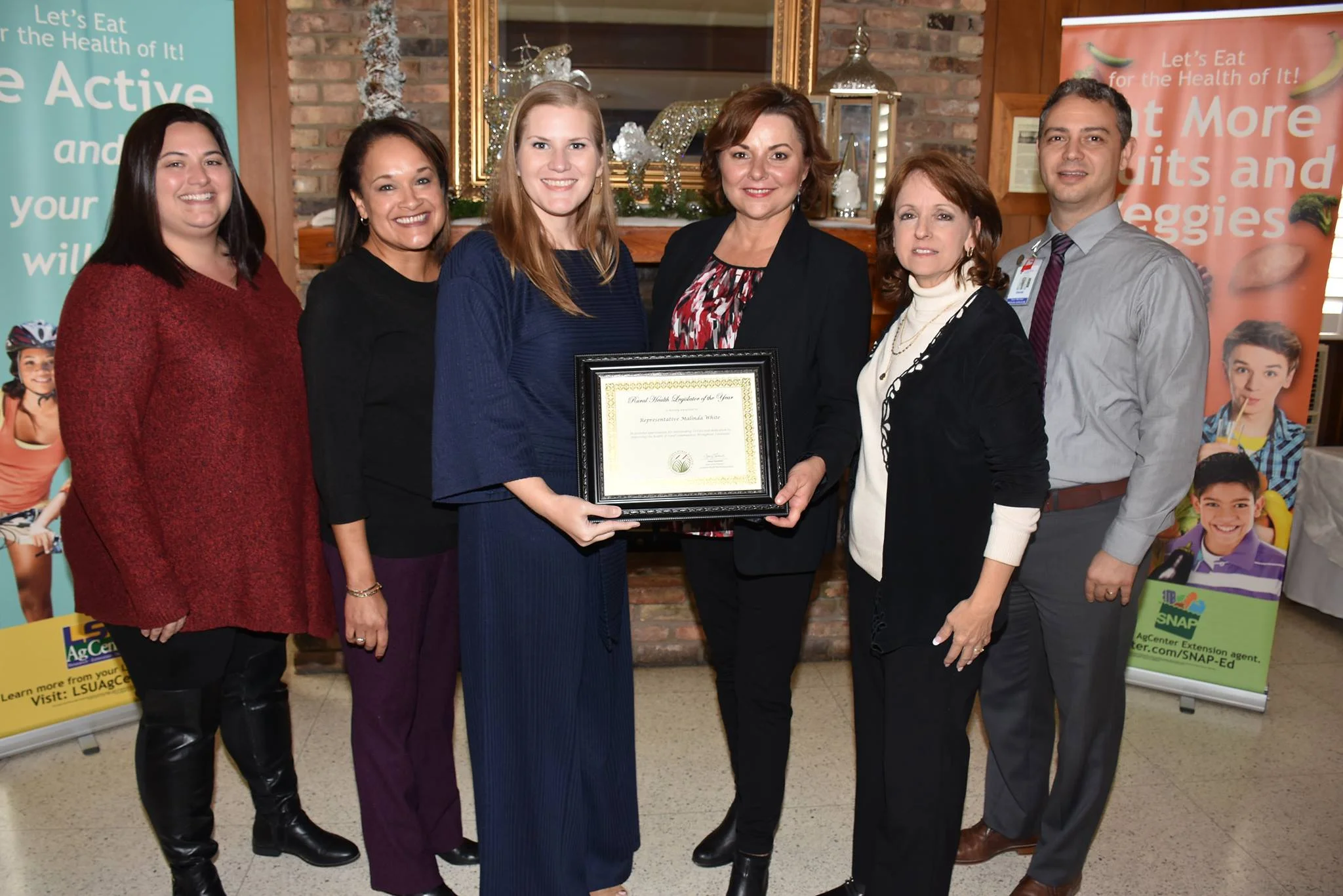 Representative Malinda White, receiving the Rural Health Association 2018 Legislator of the Year award
