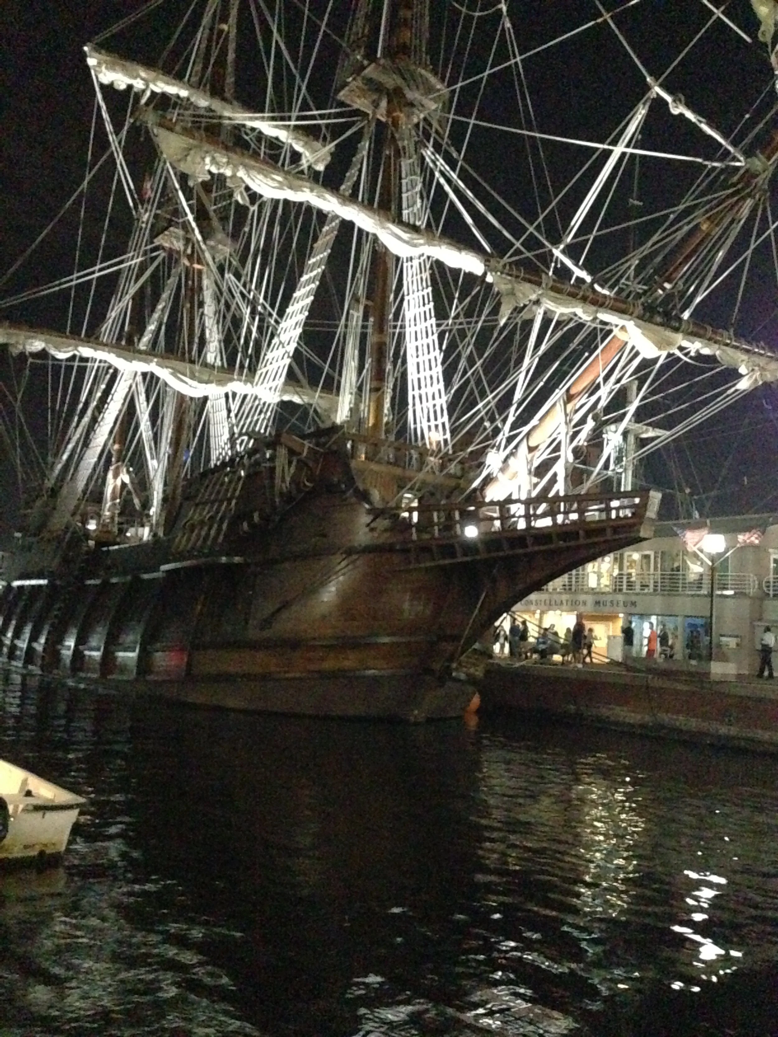 Imposing tall ship visitis Baltimore Harbor