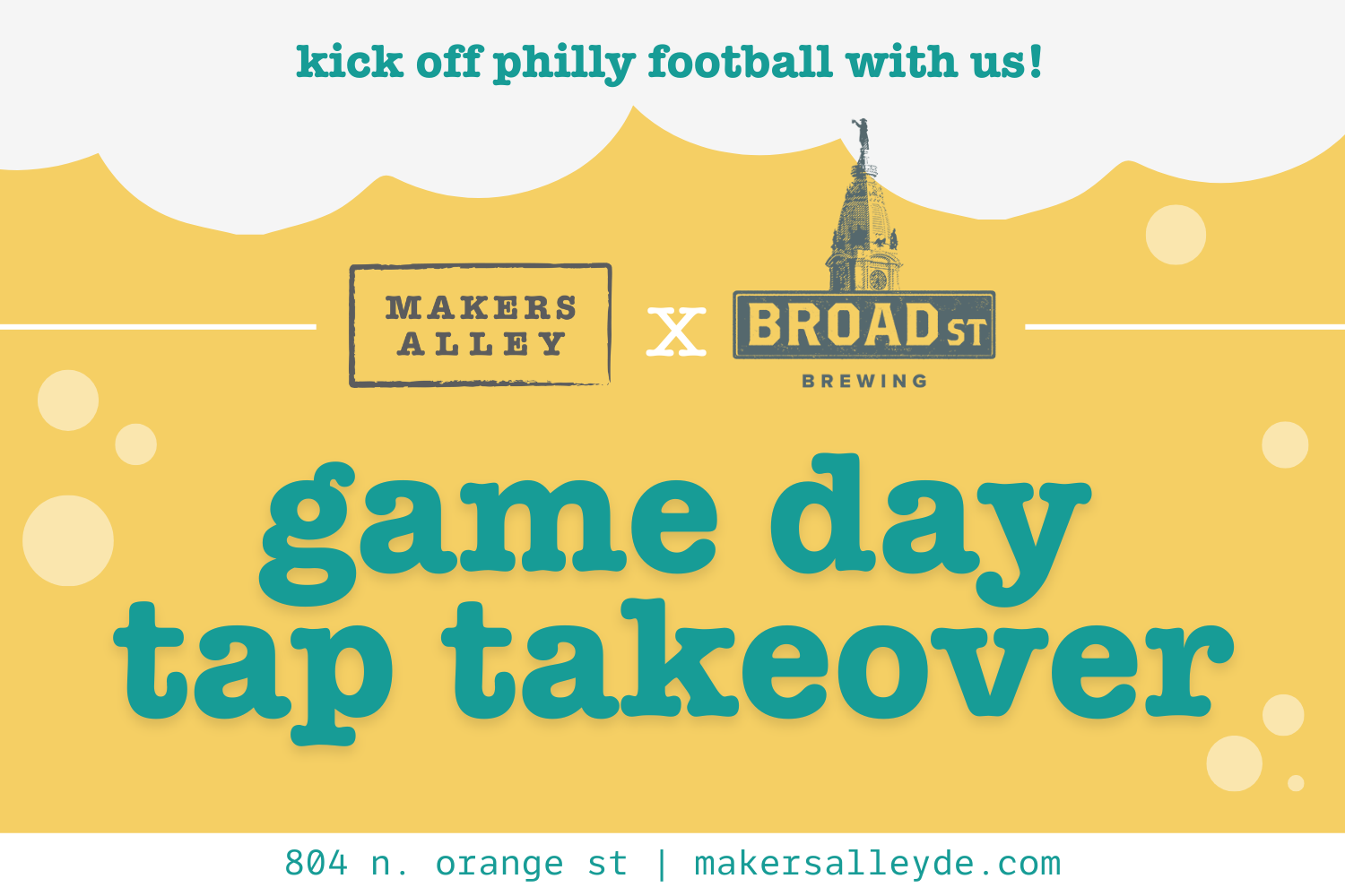 GAME DAY TAP TAKEOVER: broad street brewing