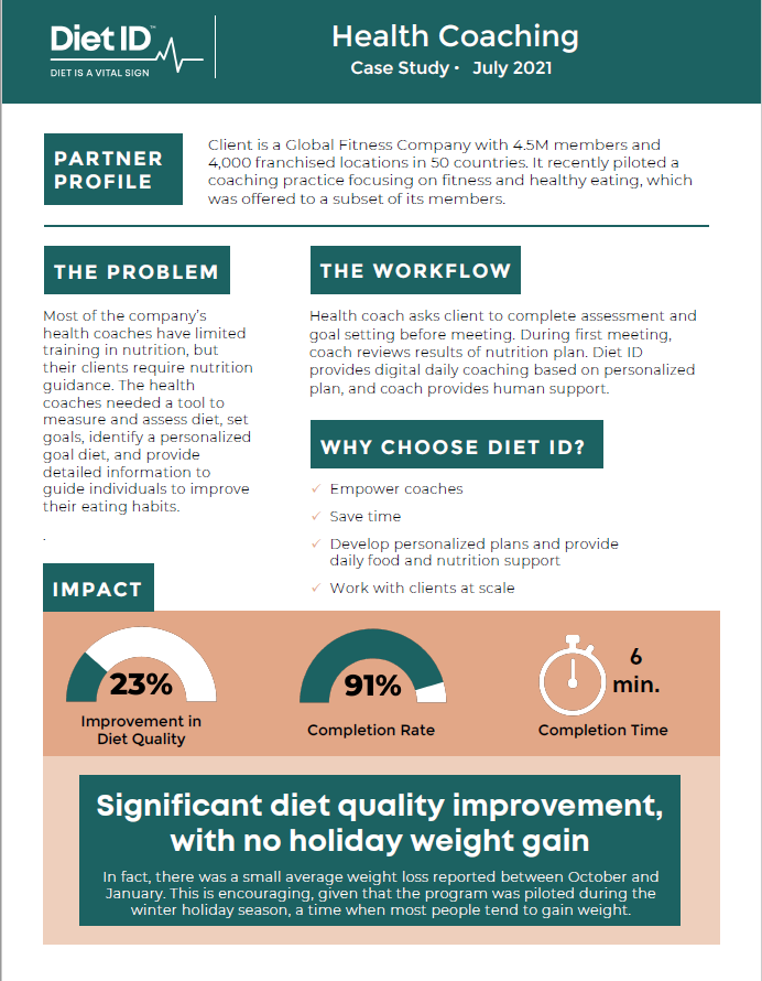 diet and nutrition case study examples