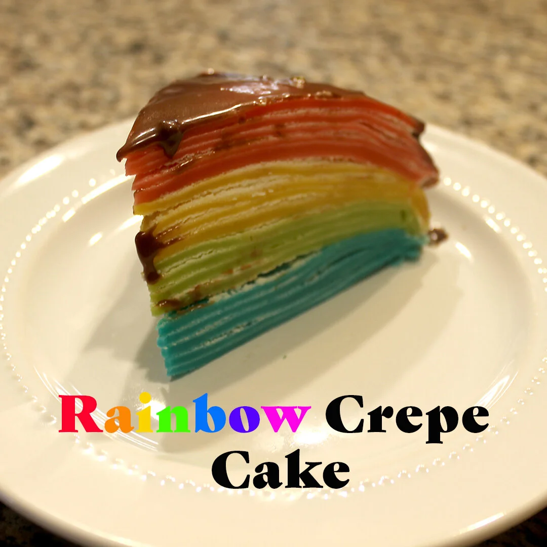 Chocolate Rainbow Crepe Cake