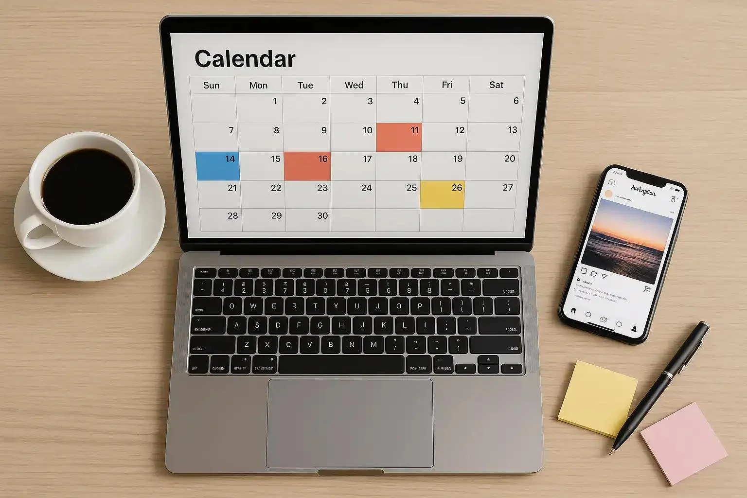 Planning and creating social media content for a small business marketing strategy.