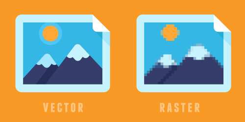 Vector images are made from math. Raster images are made from blocks.
