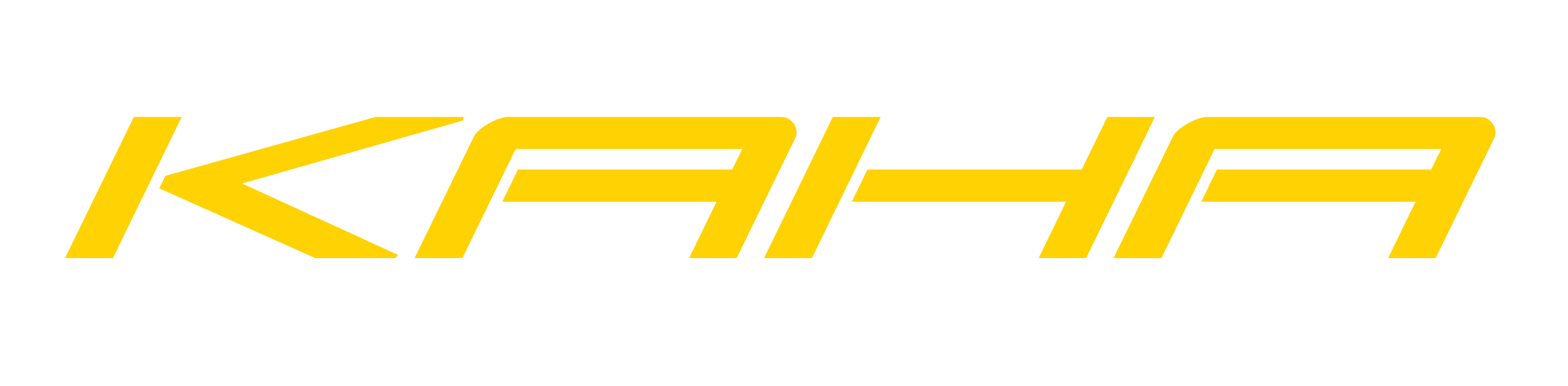 Kaha logo in yellow stylized text on black background