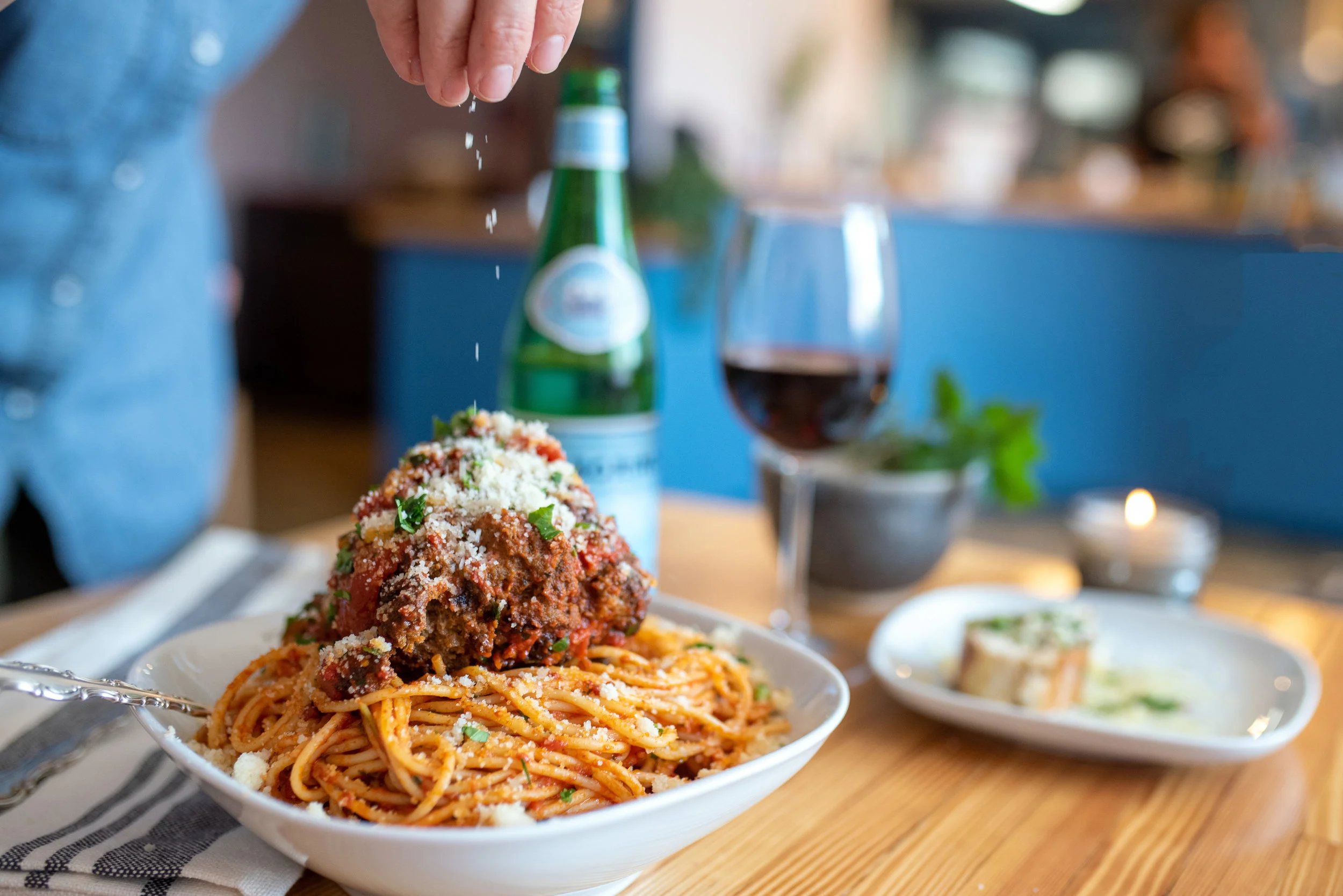 Spaghetti with a Monster Meatball