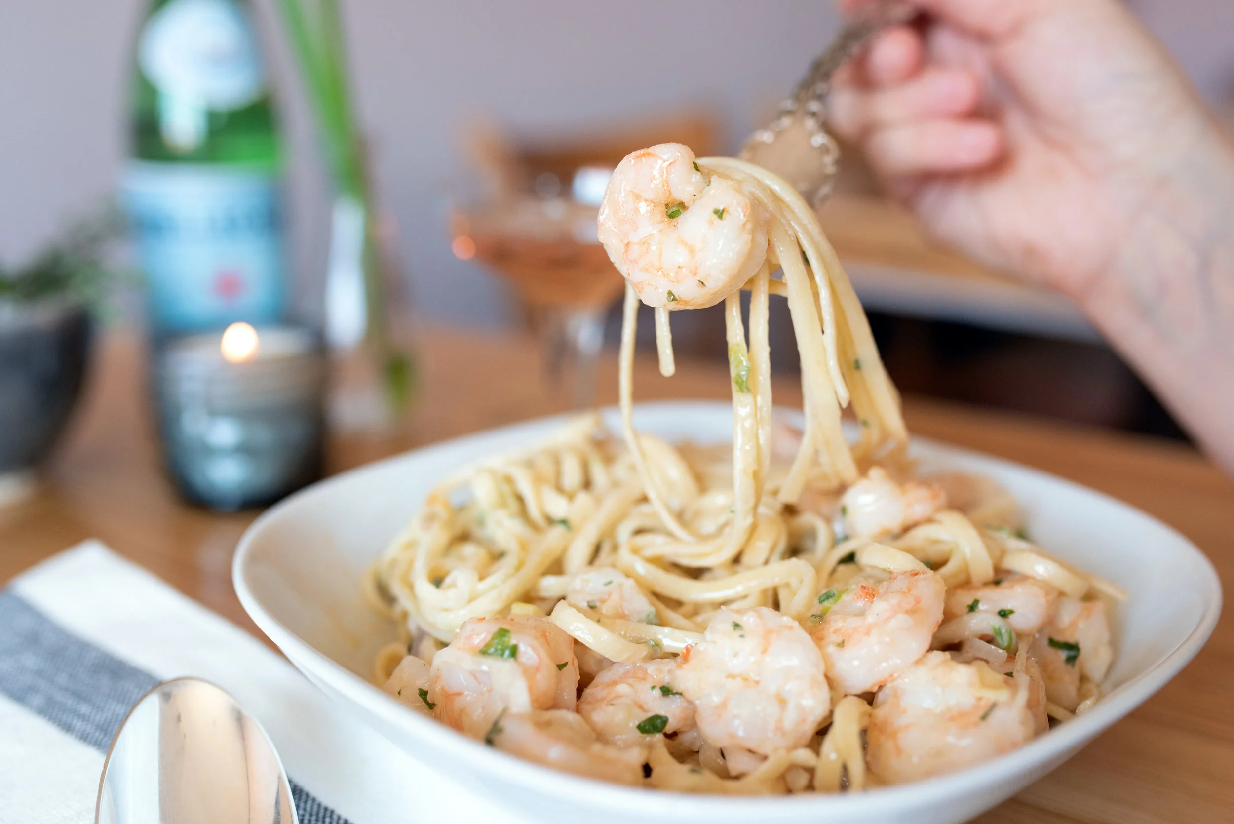 Linguine with Shrimp in Cream