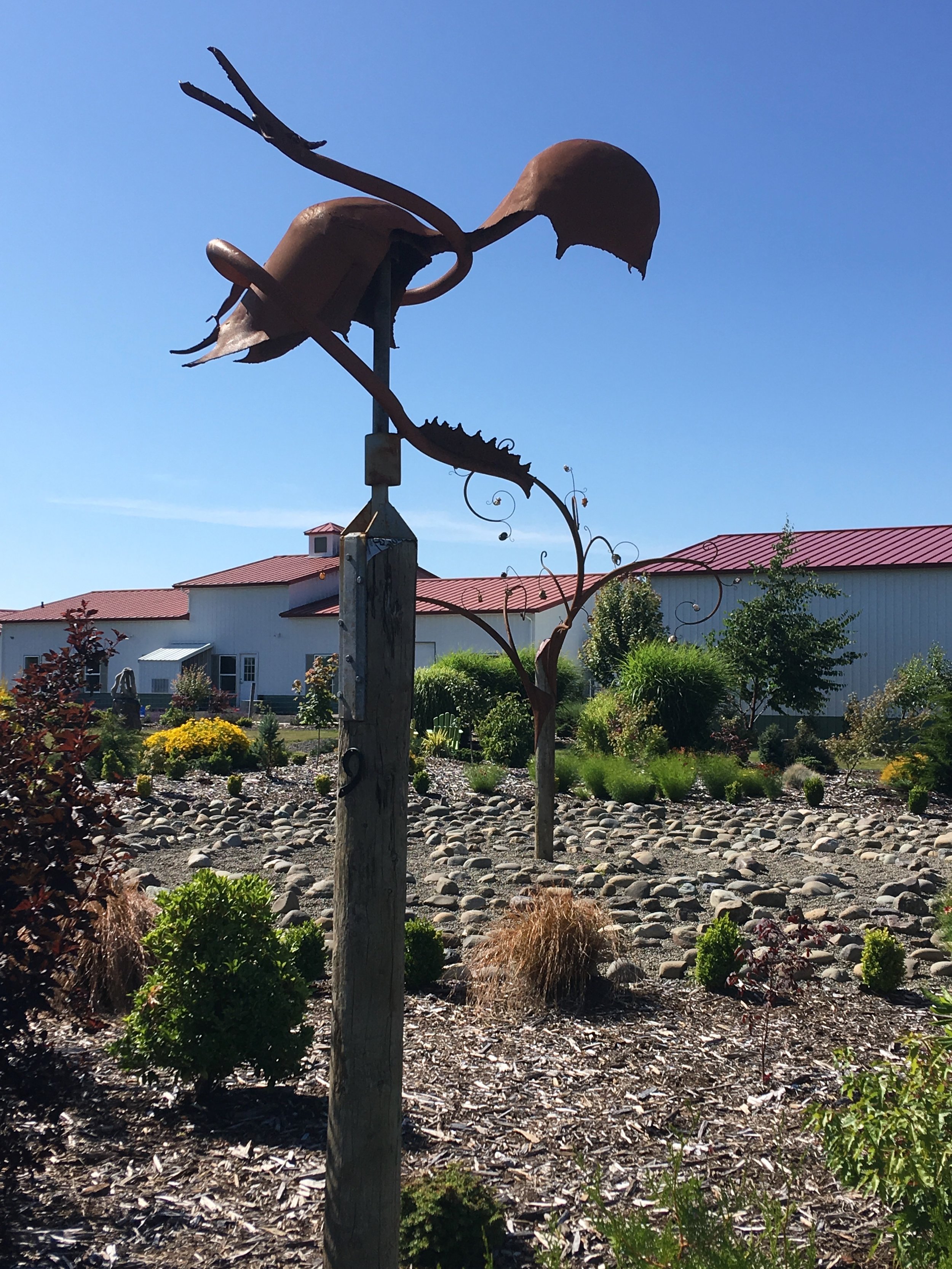  free spinning tone pole for the Bubba Millikin Memorial Disc Golf Course located in the Beauty from Ashes Garden at Westport Winery 