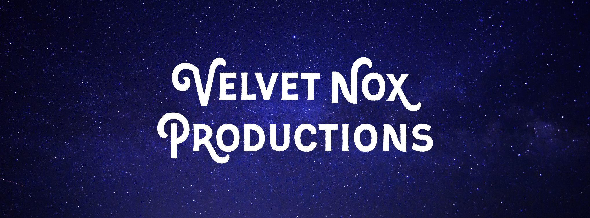 A night sky with text reading Velvet Nox Productions in white