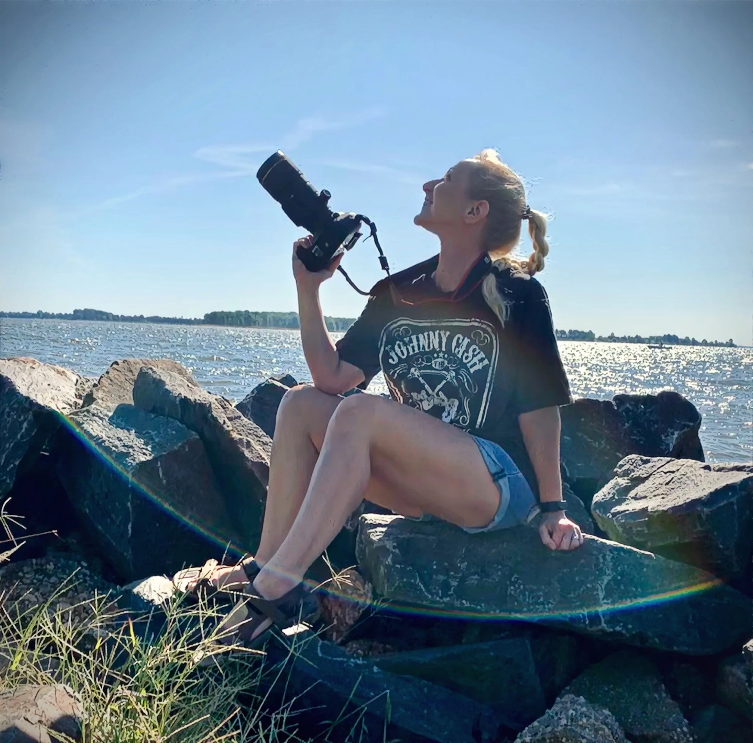 In front of Hart-Miller Island in Rocky Point Park, MD