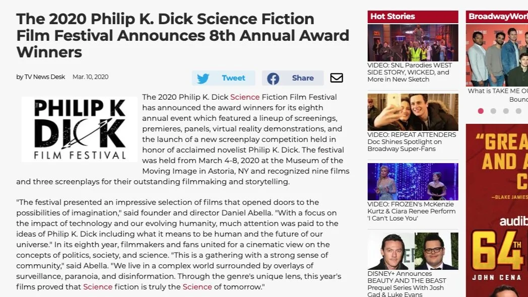 The 2020 Philip K. Dick Science Fiction Film Festival Announces 8th Annual Award Winners