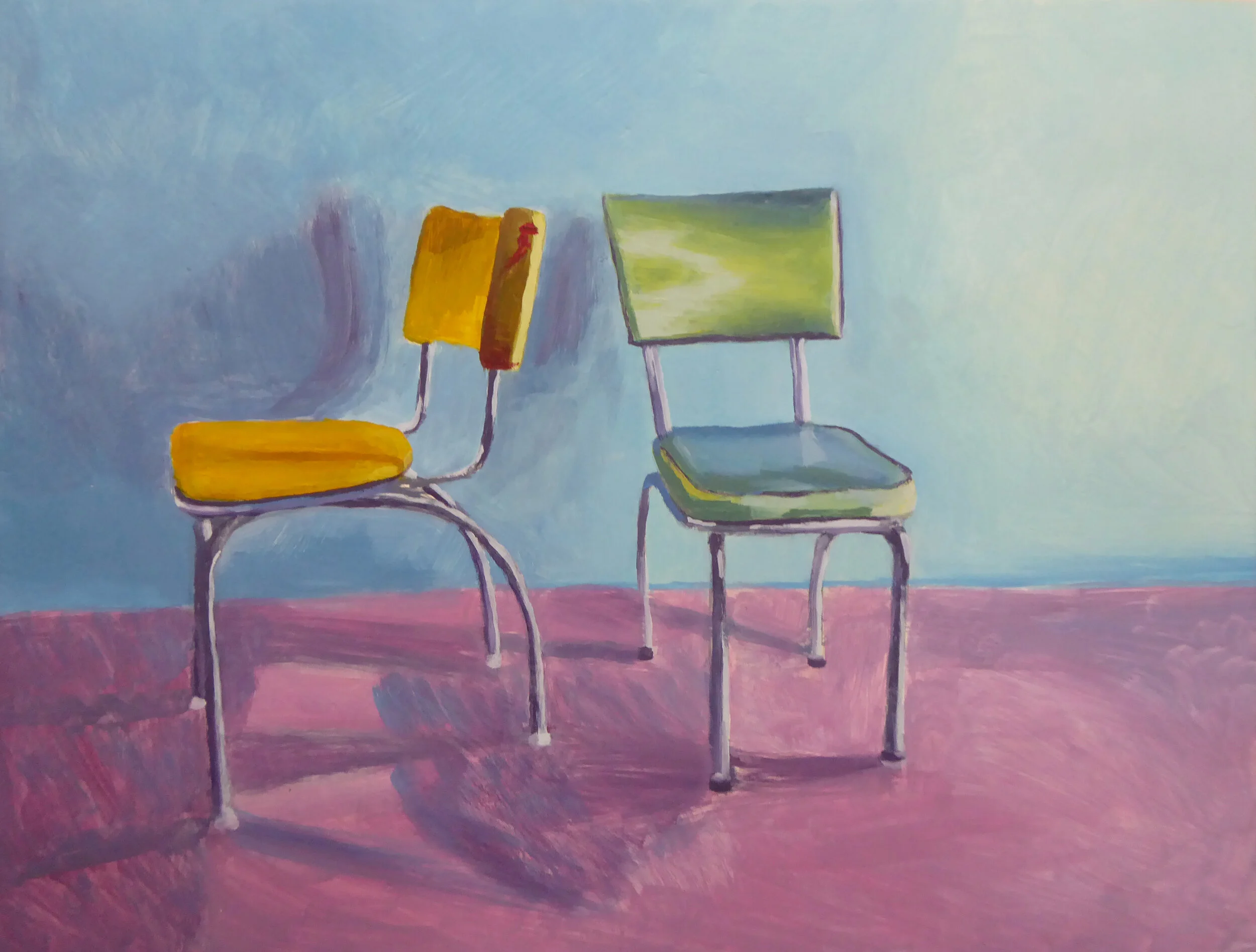   Truth or Consequences Apartment Chairs , 9” x 12”, Oil on panel, 2019 