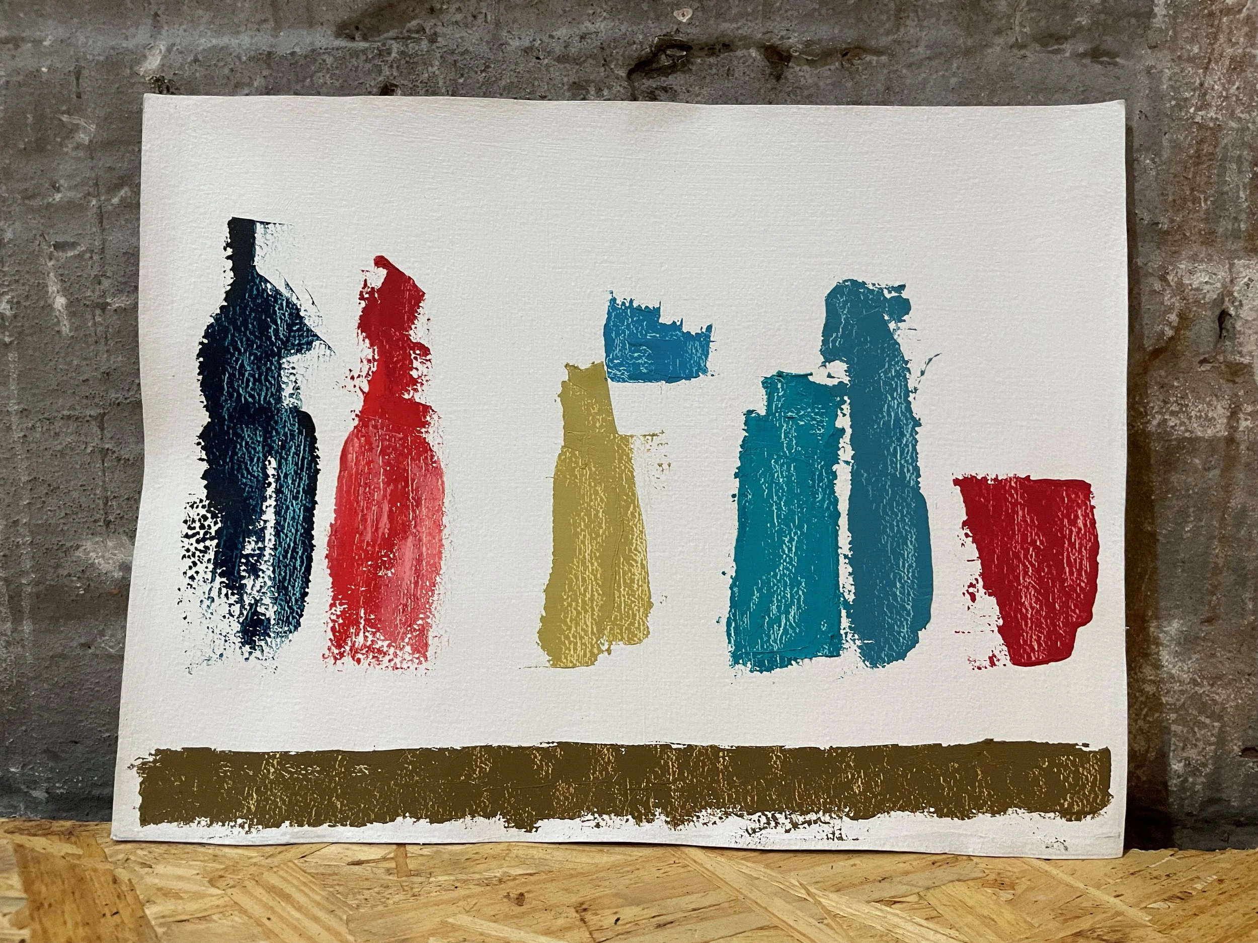 **SOLD** Abstract Bottles