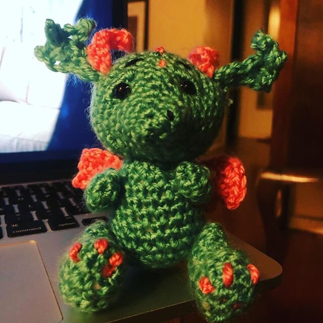My first small dragon amigurumi!! It&rsquo;s wonky but fun