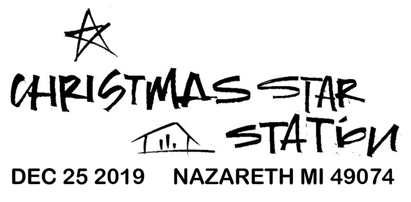 The final design by Tina Lee Cronkhite for the Nazareth, MI Christmas Cancellation