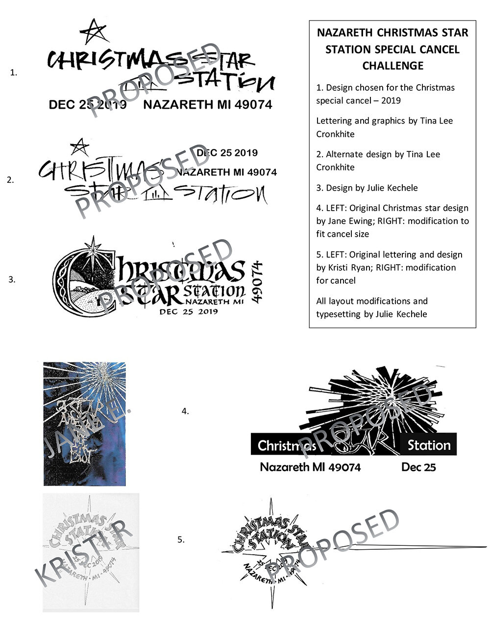 The proposed designs by Pen Dragons members.