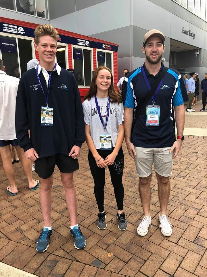 Pictured: Kobey & Brooke, with Coach Josh Duyzer.