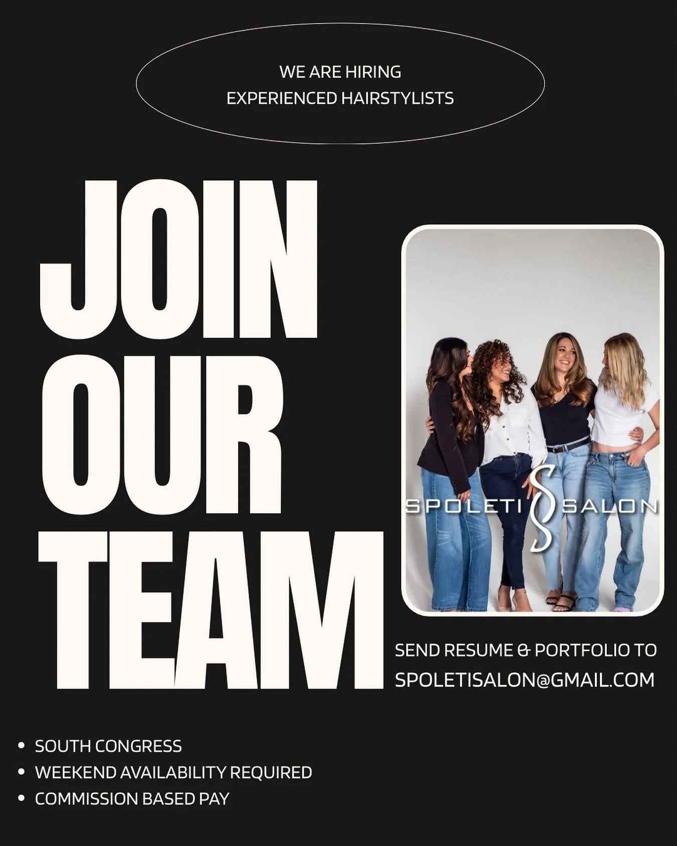 Hiring an experienced hairstylist to join our creative, supportive team! Seeking a confident stylist who loves color &amp; cutting services- and ready to take advantage of our flexible scheduling, creative opportunities &amp; strong salon culture. Fo