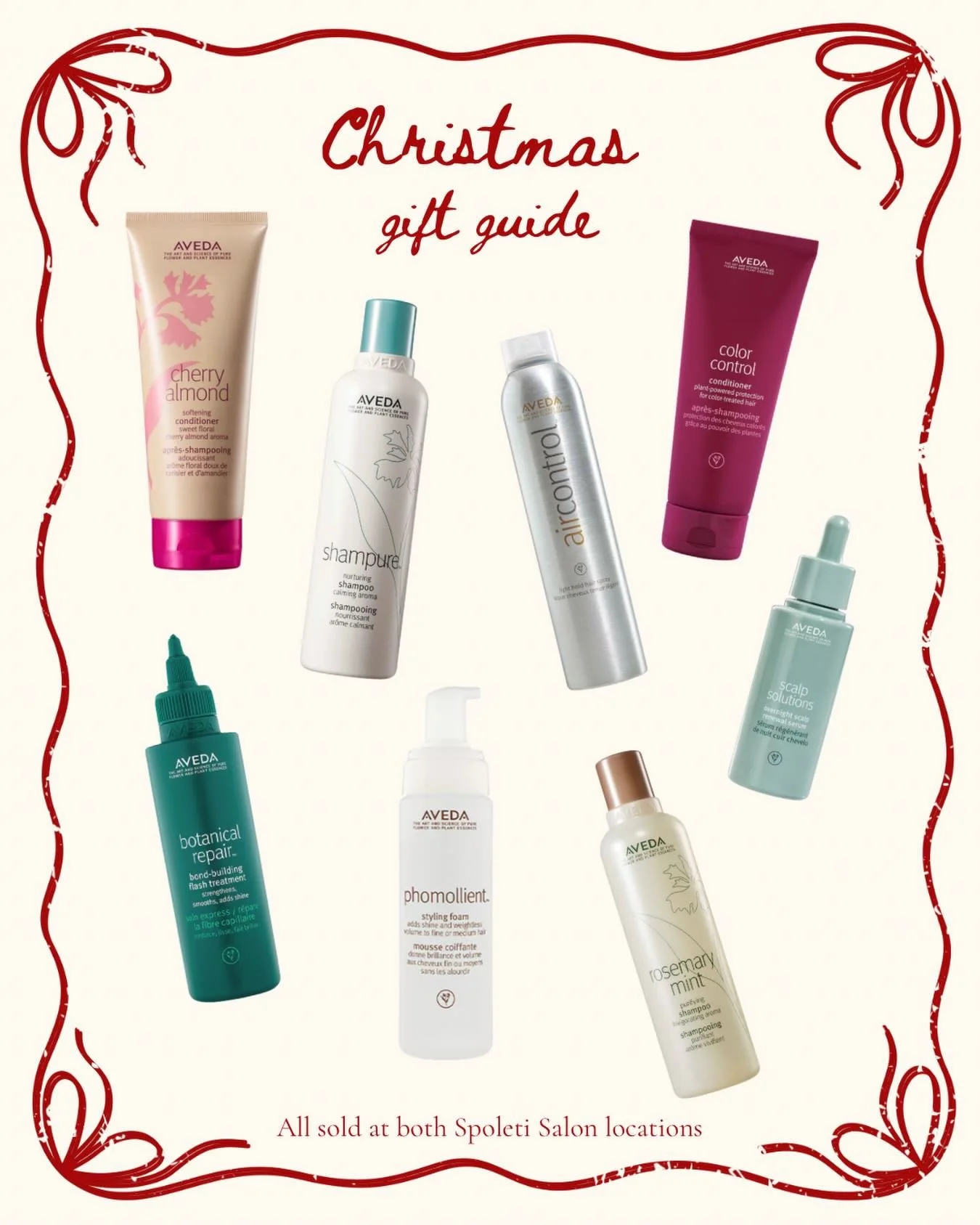 Christmas gifts for her/him ❤️
Stop by to purchase your favorite Aveda products anytime during store hours 

#aveda #avedacolor #avedaartist