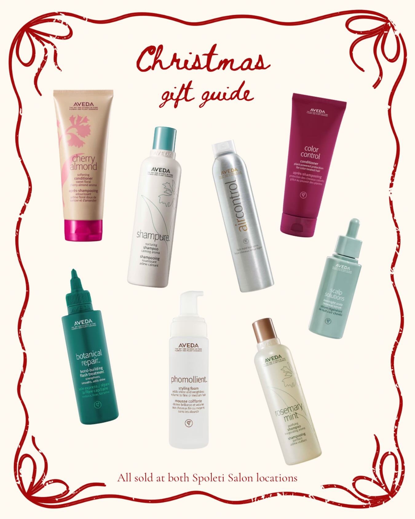 Christmas gifts for her/him ❤️
Stop by to purchase your favorite Aveda products anytime during store hours 

#aveda #avedacolor #avedaartist