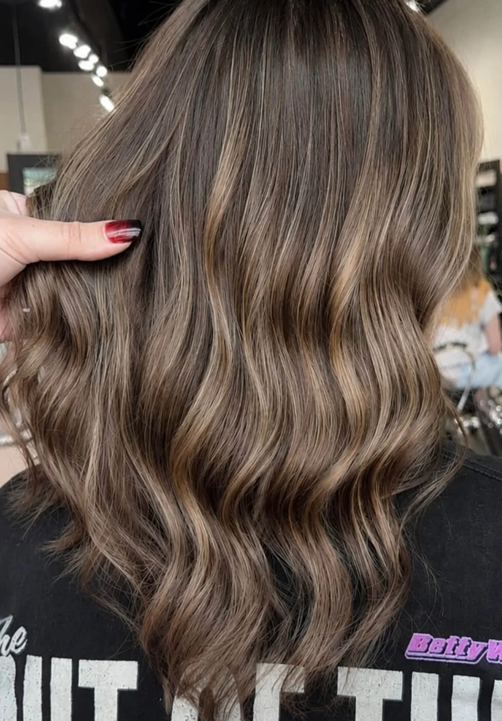 Brunette balayage hair color by Spoleti Salon in Austin and Pflugerville, TX