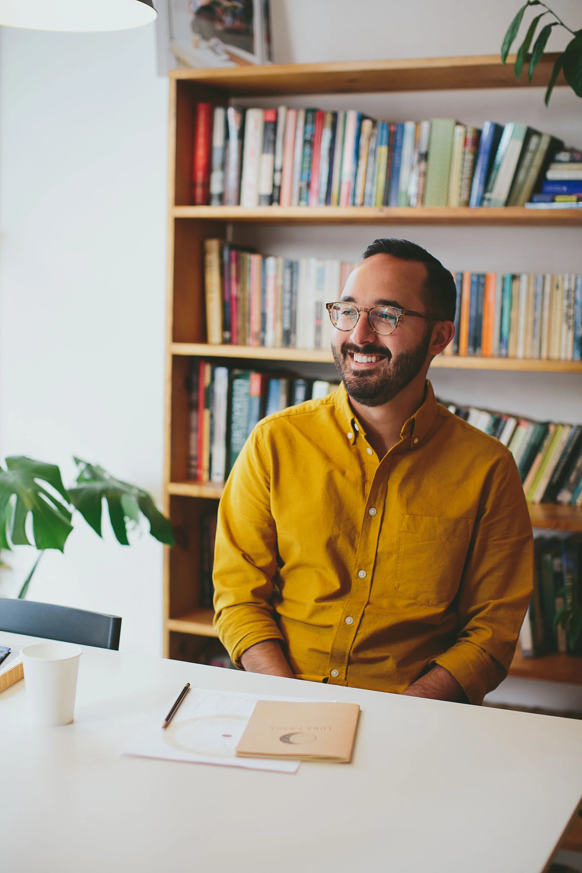 Dr. Cameron Martin reflecting on the past year, in his office.