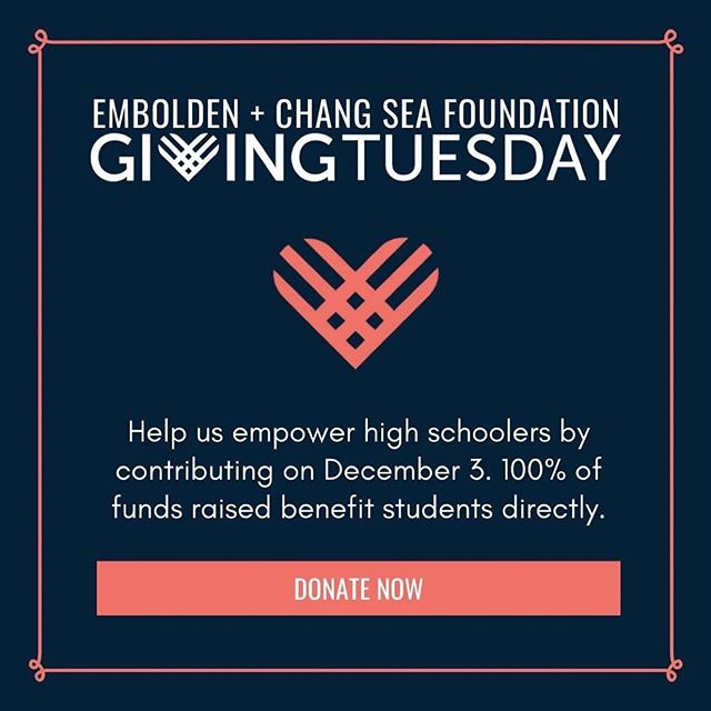 [Link in Bio] 
#GivingTuesday is here! Donate to CSF and 100% of your contributions will go towards tuition free Summer Leadership Programs for underprivileged high school students hosted by Embolden designed to build real life skills and to provide 