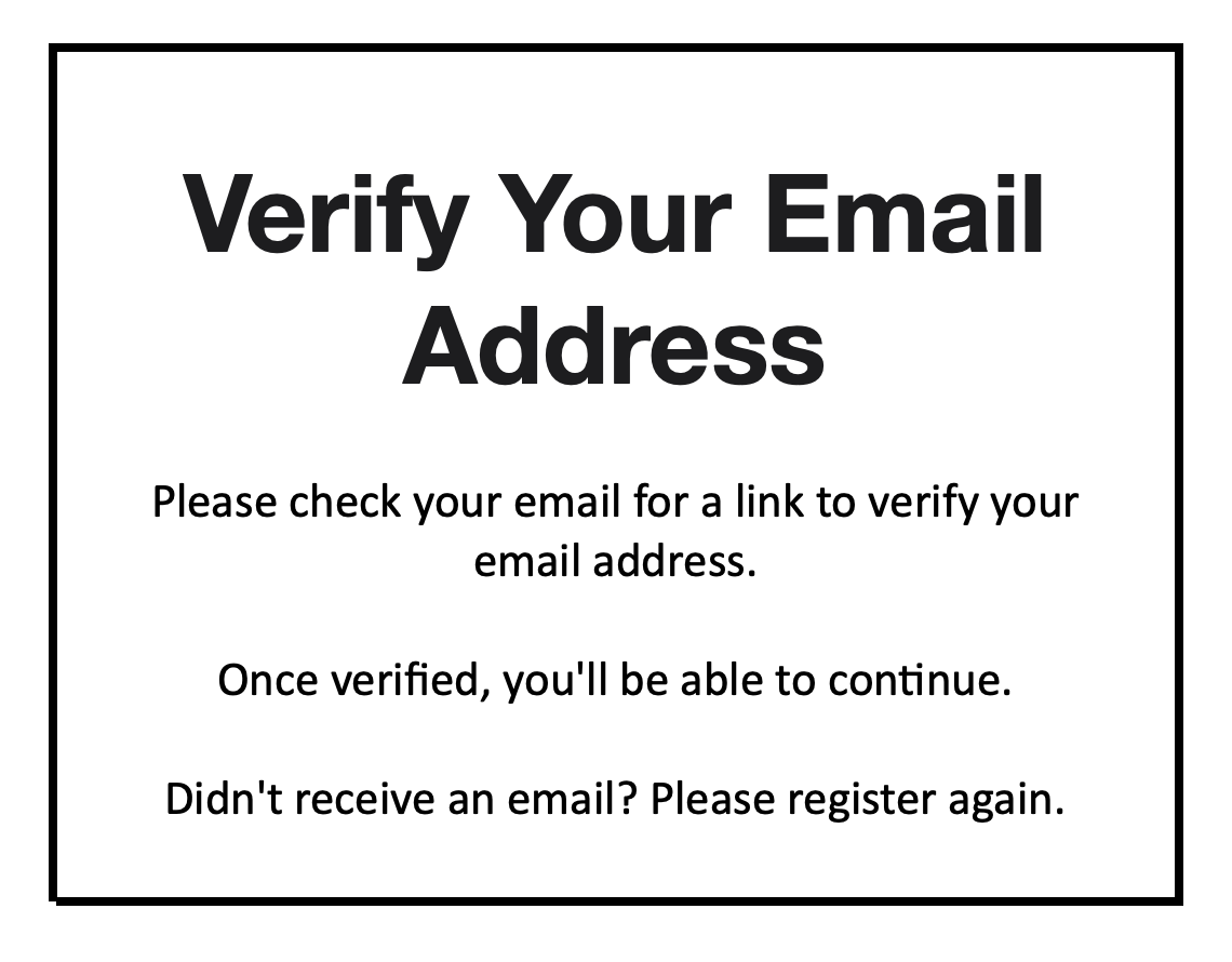 please check your email for verification link