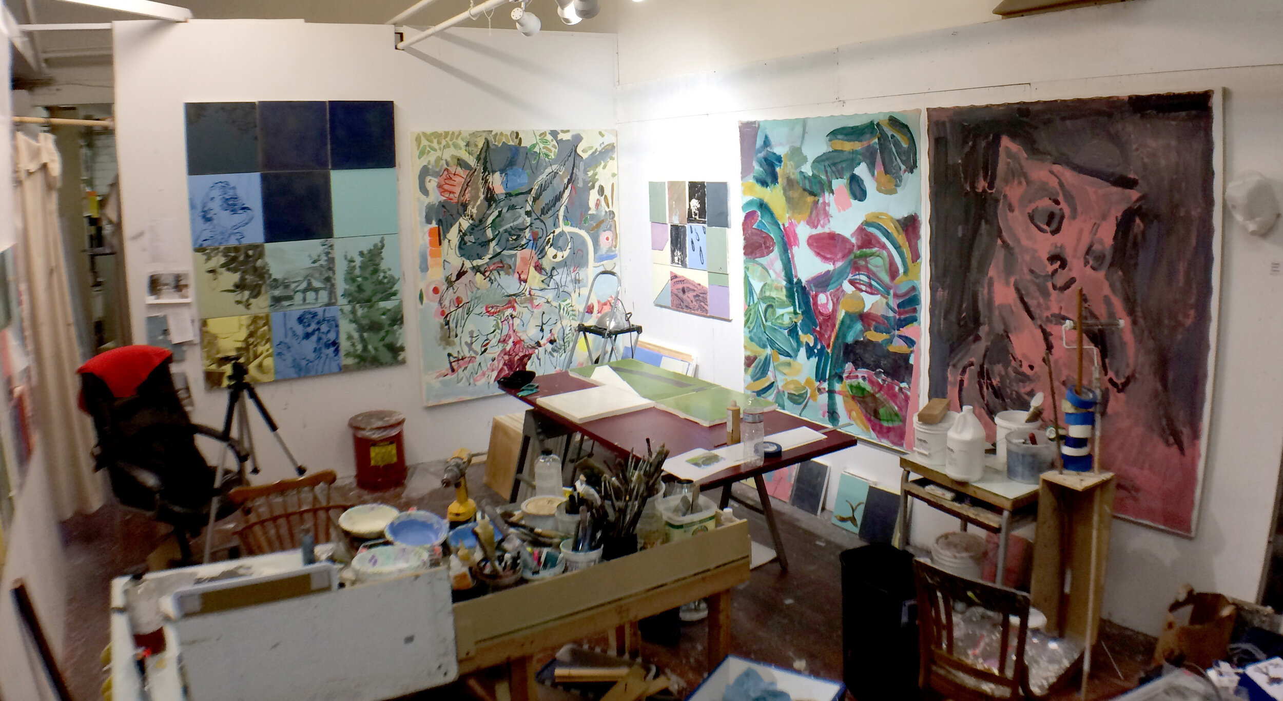 Wide Angle of Frank J. Stockton's painting studio in the Summer 
