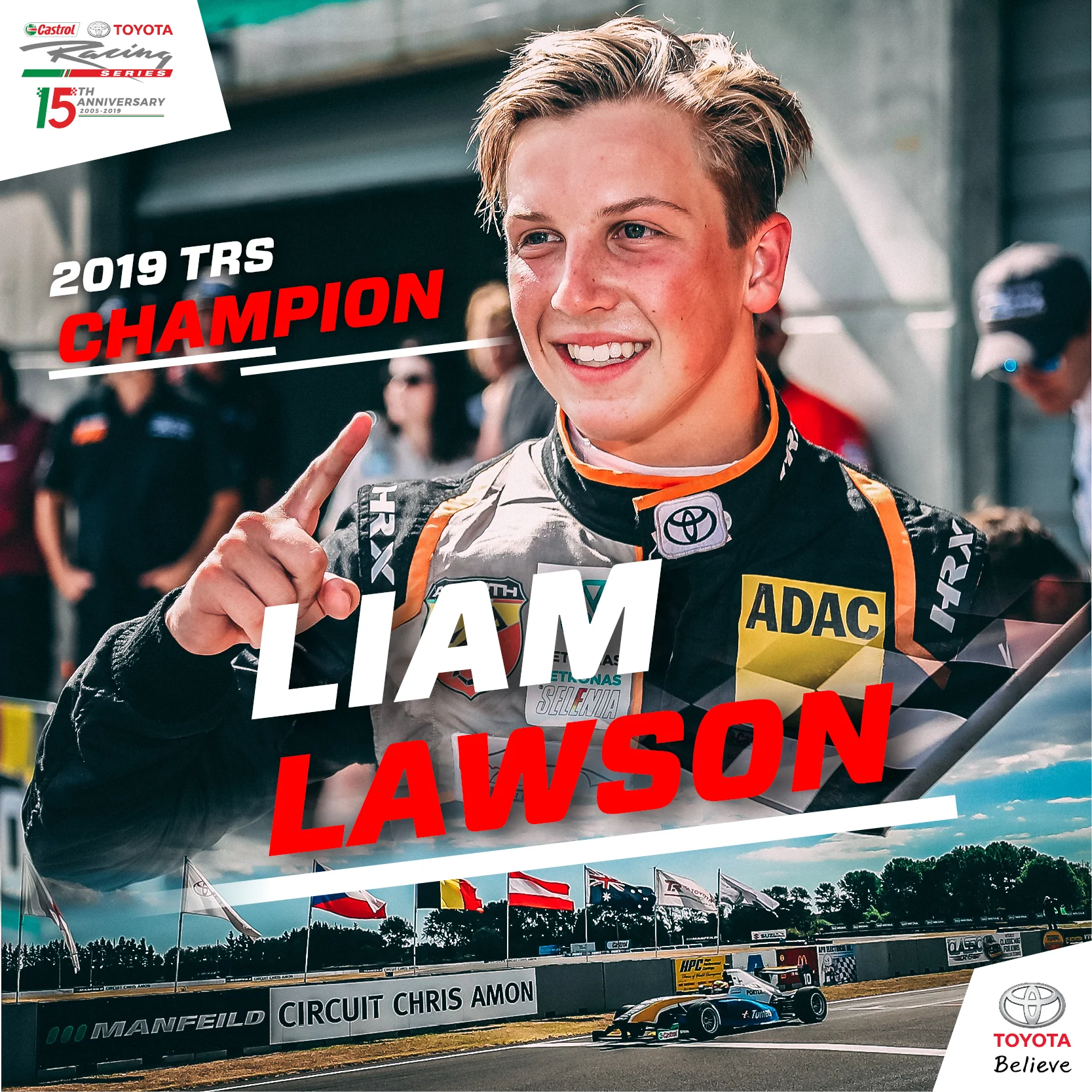 2019 TRS Champion Liam Lawson - Facebook and Instagram post