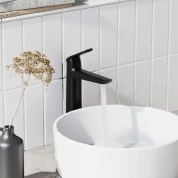 Tall black basin tap, ideal for countertop basins...only &pound;55