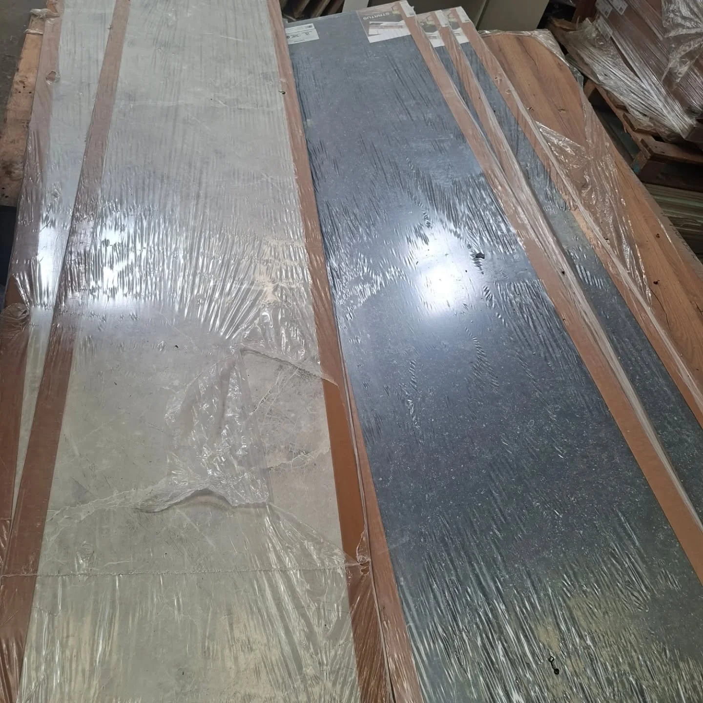 Zenith worktops in a light grey and blue limestoje available, 3m length 12.5mm thick.

Just &pound;200 each!!