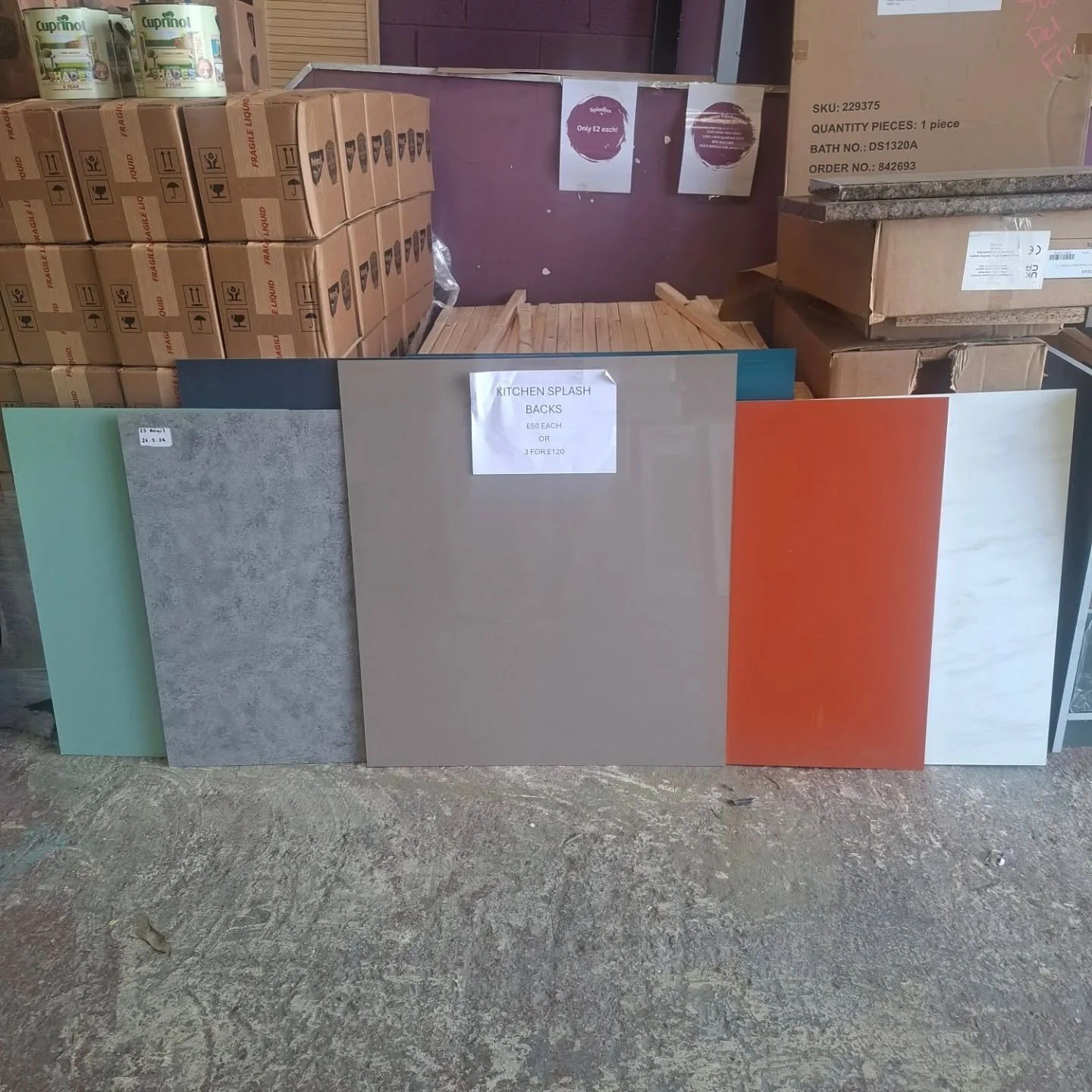 Kitchen splashbacks just &pound;50 each or 3 for &pound;120!