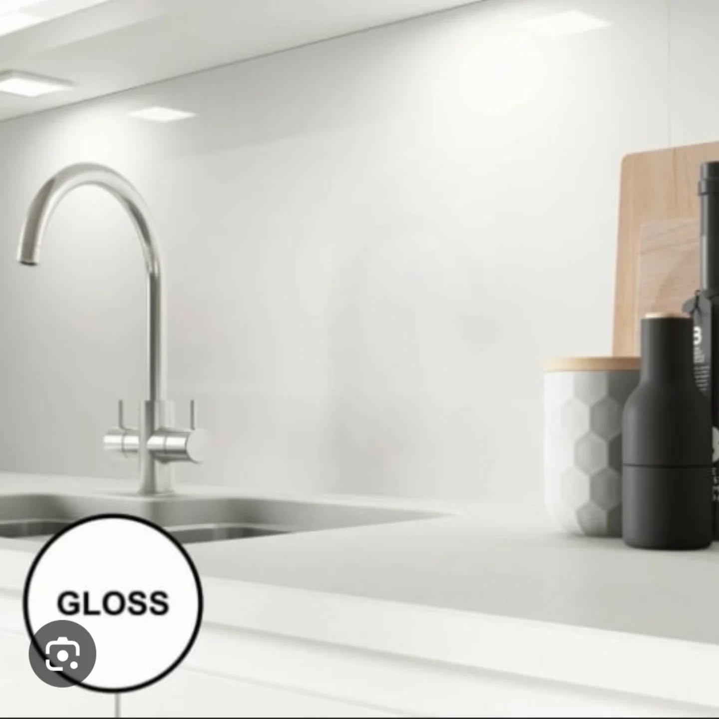 3m long gloss white alusplash panel available.

&pound;120 for 1 or 2 for only &pound;200!