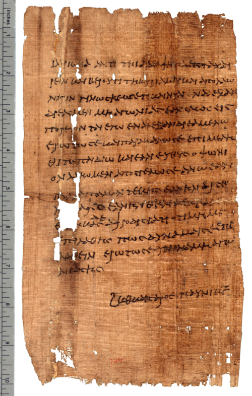 Fig. 2.14: Oxyrhynchus Papyrus (P. Oxy.) 4 744. Courtesy of Duke databank of documentary papyri.