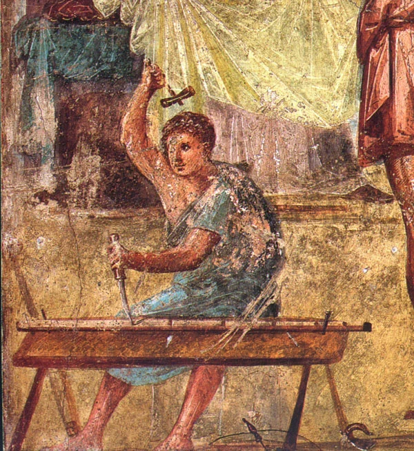 Fig. 2.30: Wall painting of a woodworker, Pompeii. 1st century CE.