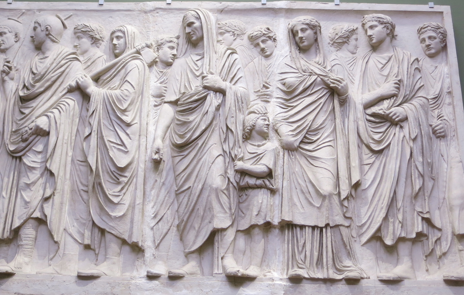 Fig. 3.11: Relief of the Ara Pacis Augustae (Altar of Augustan Peace) in a religious procession, depicting Augustus as the Pontifex Maximus and the members of his family. Uffizi Museum, Florence.