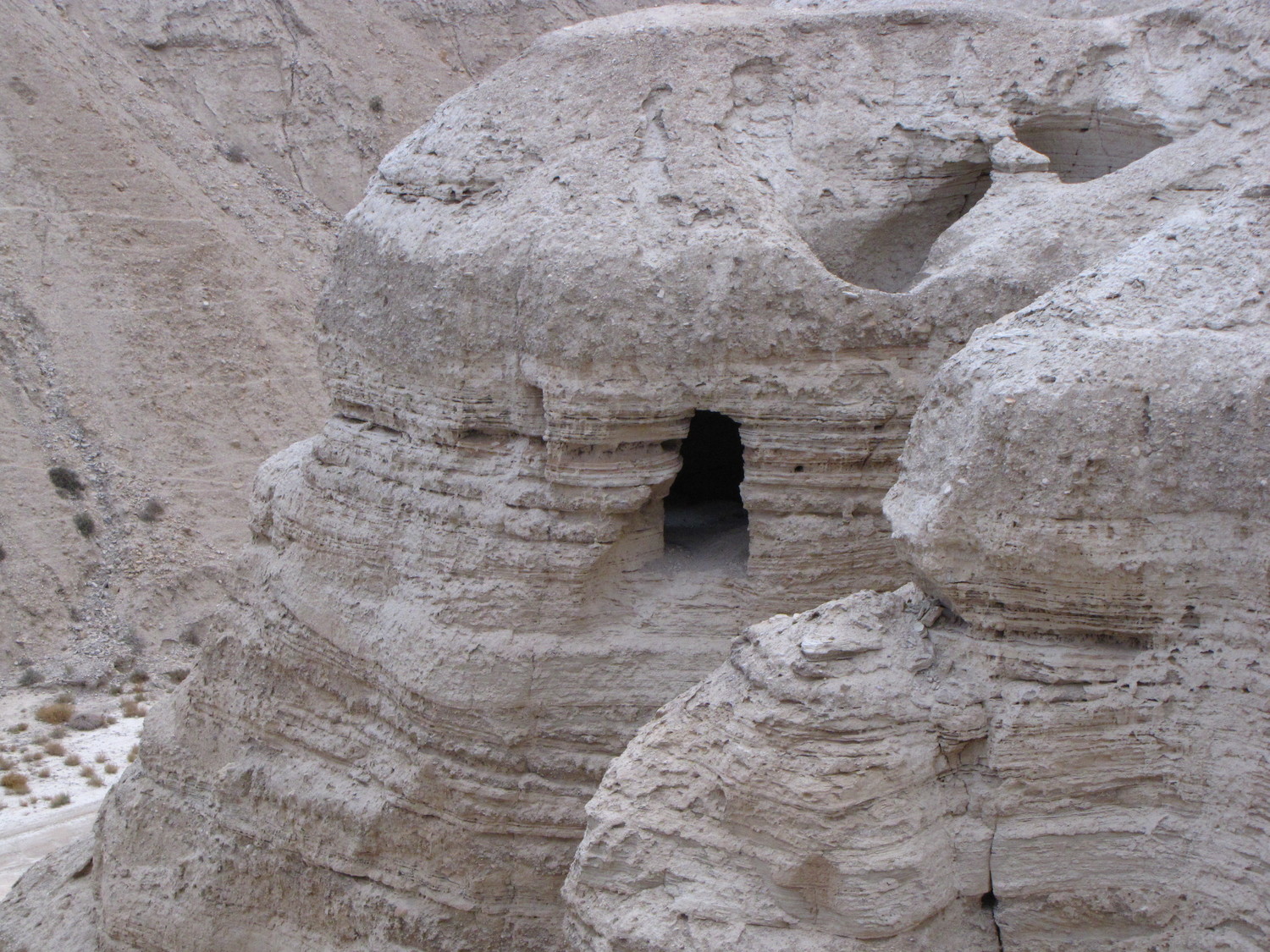Fig. 4.15: A cave at Qumran where some of the Dead Sea Scrolls were discovered.