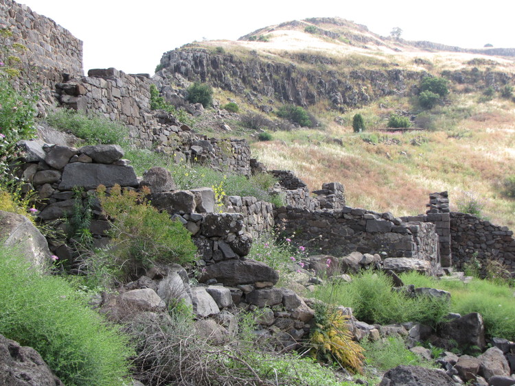 Fig. 4.17: Ruins of Gamla (today in the Golan Heights), which was the site of a Roman siege against Jewish rebels in 67 CE. According to Josephus (War 4.1-83) 4000 residents were slaughtered, while another 5000 were killed or injured fleeing down th…