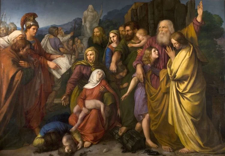 Fig. 4.39: Wojciech Korneli Stattler, "Maccabees." National Museum of Krakow, Poland. 1842. Inspired by the stories in 1 and 2 Maccabees, the painting depicts Antiochus III confronting the Hasmoneans.